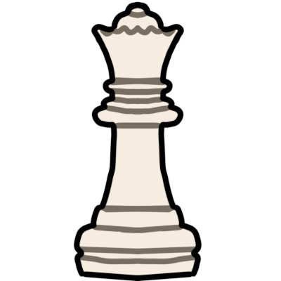 A white chess queen.